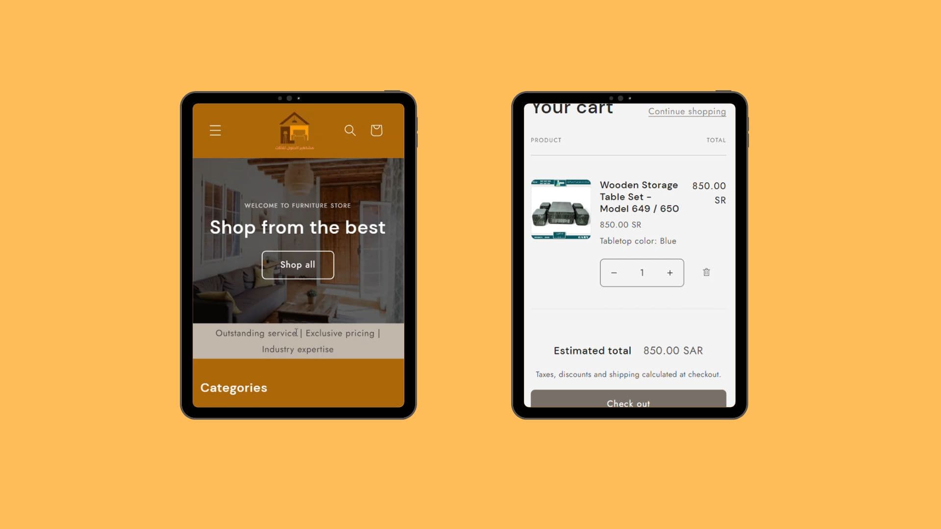Famous Furniture Business website project by Curved Solution