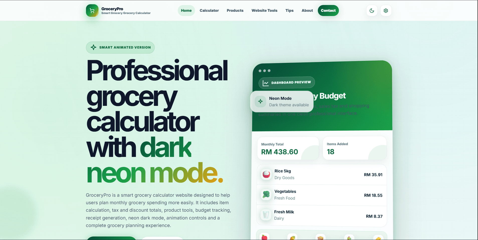 GroceryPro website preview