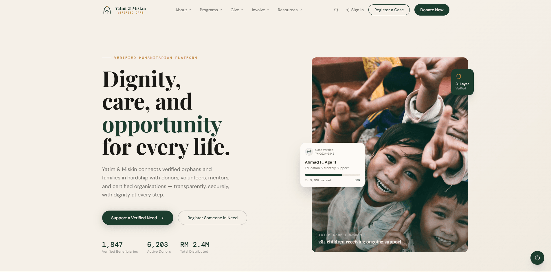 Yatim & Miskin website preview