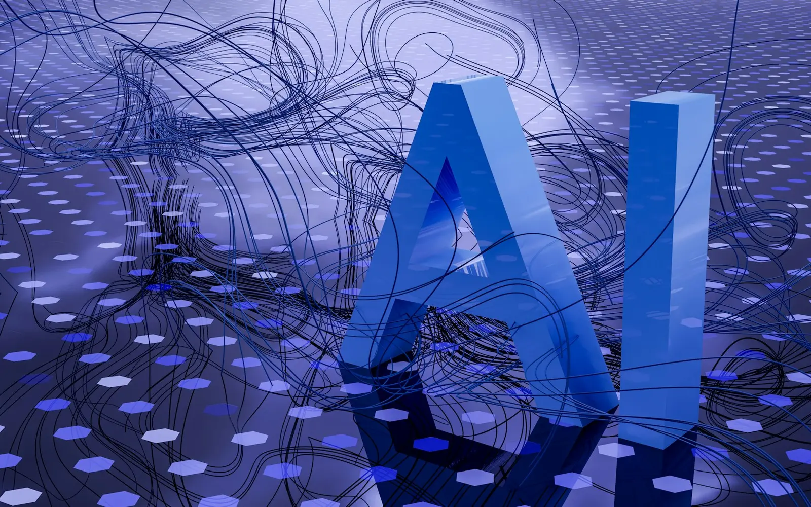 AI chatbot interface visual for small business support