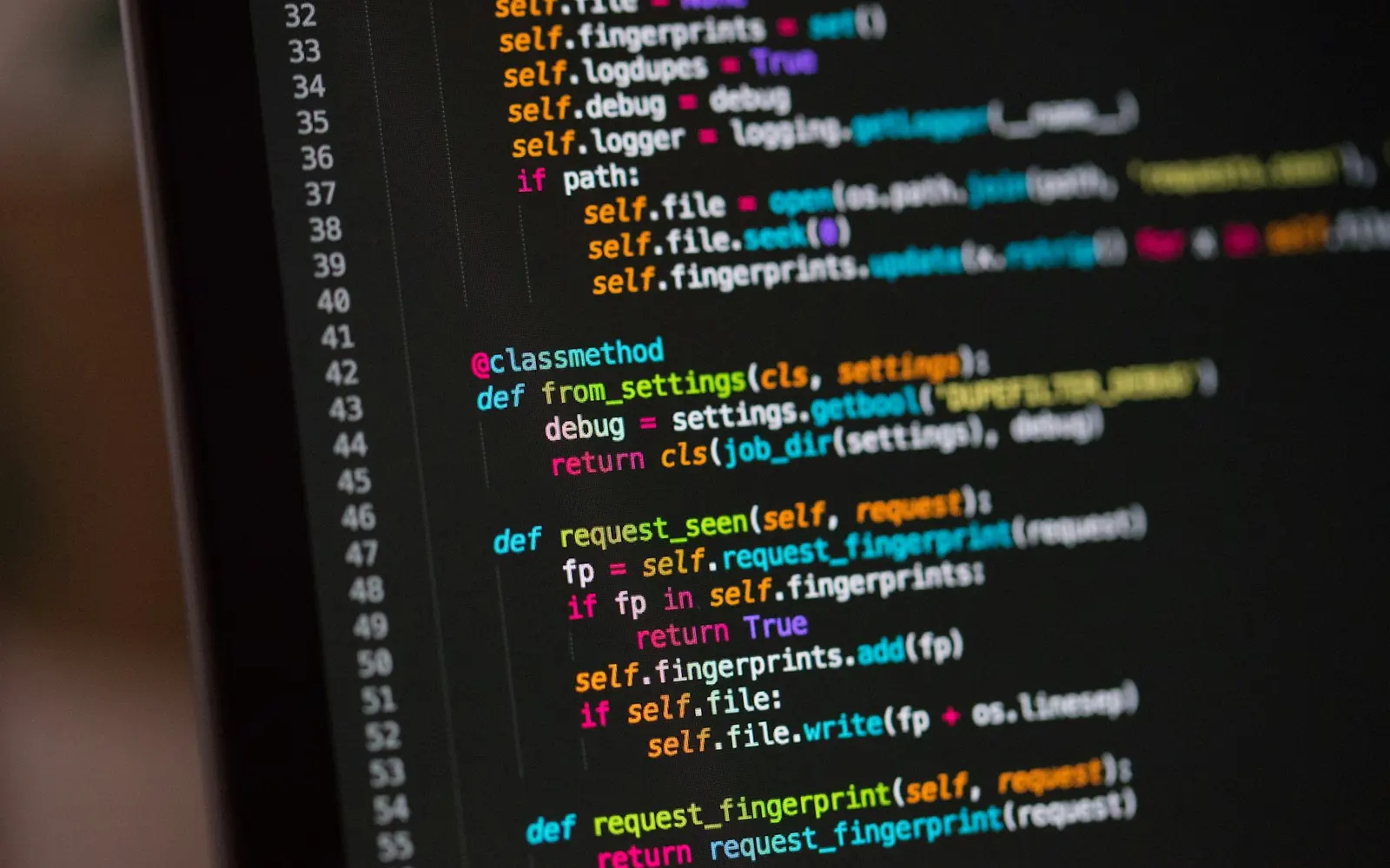 Code editor showing structured component names for web development