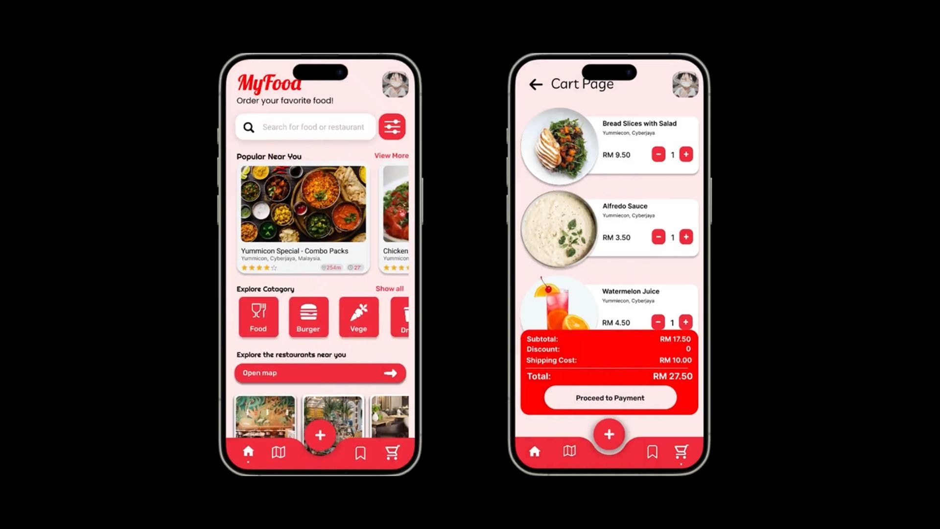 MyFood Food delivery app concept project by Curved Solution
